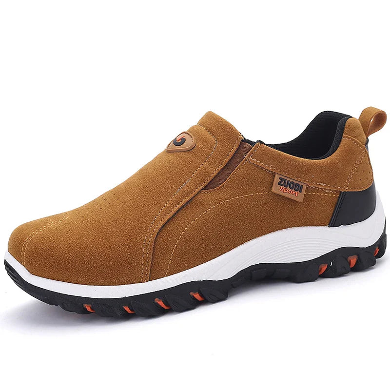 Herren Slip-On Wanderschuh atmungsaktiv gepolsterte flache Sohle