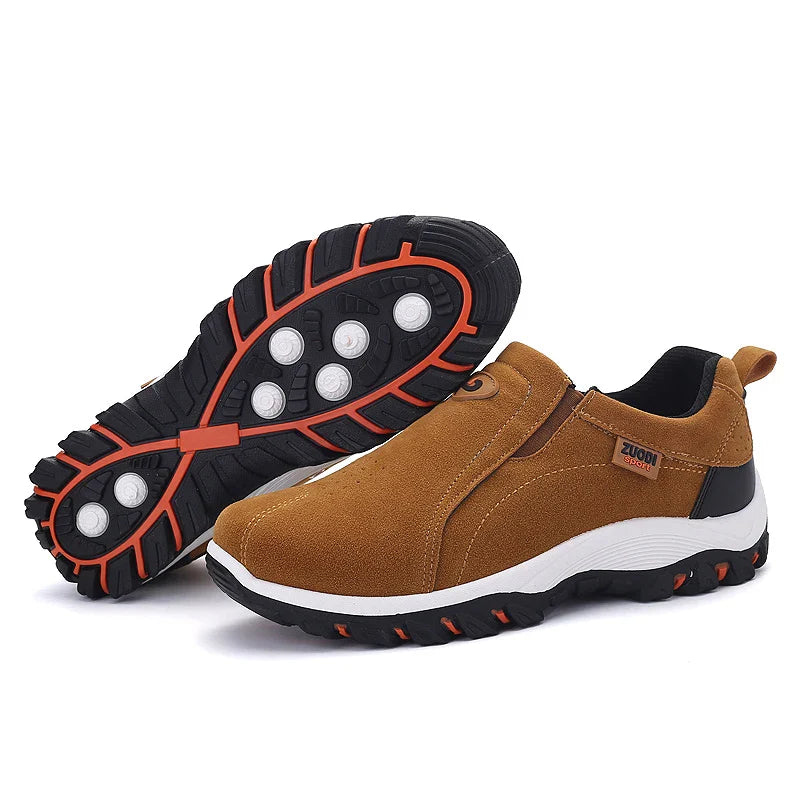 Herren Slip-On Wanderschuh atmungsaktiv gepolsterte flache Sohle