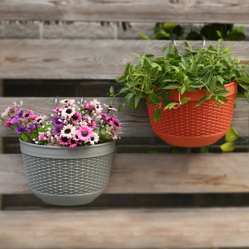 Halbkreis-Wandhänger-Blumenkasten geflochtenes Design