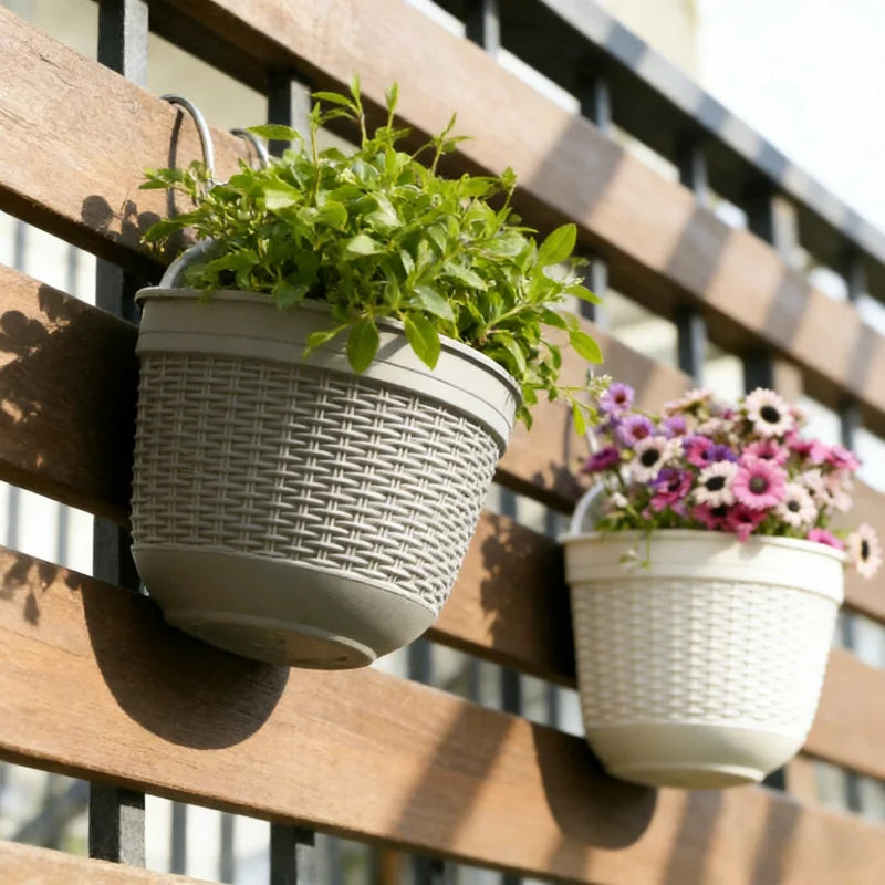 Halbkreis-Wandhänger-Blumenkasten geflochtenes Design
