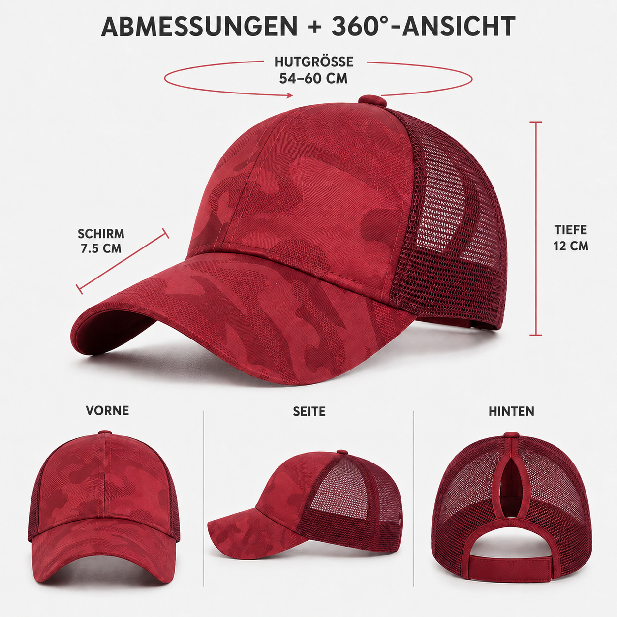 Nordspur | Tresvia Damen-Basecap mit Pferdeschwanz-Öffnung