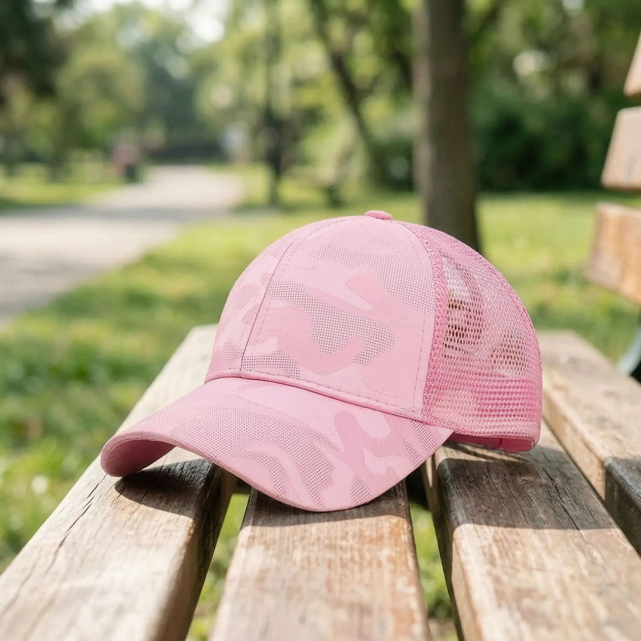 Damen-Basecap Pferdeschwanz-Öffnung atmungsaktiv verstellbar