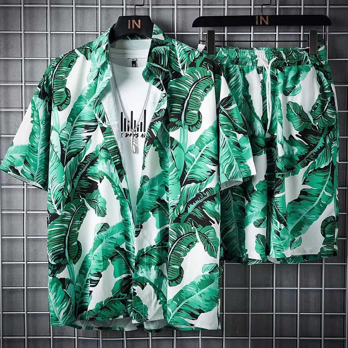 Herren Strand Set mit tropischem Print, schnelltrocknend und leicht