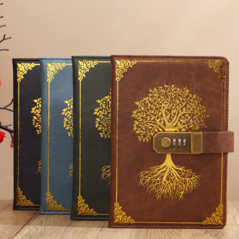 A5 Tagebuch mit Zahlenkombinationsschloss Vintage Design schwarz