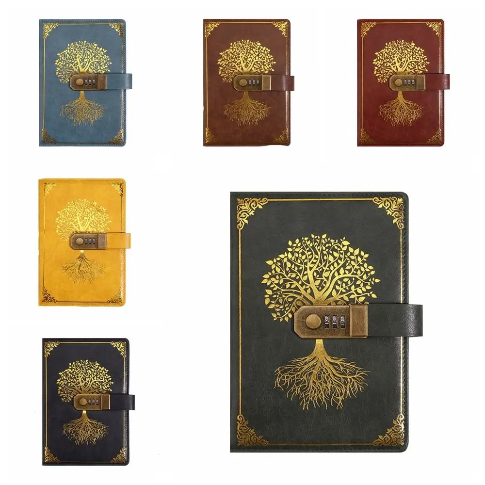 A5 Tagebuch mit Zahlenkombinationsschloss Vintage Design schwarz