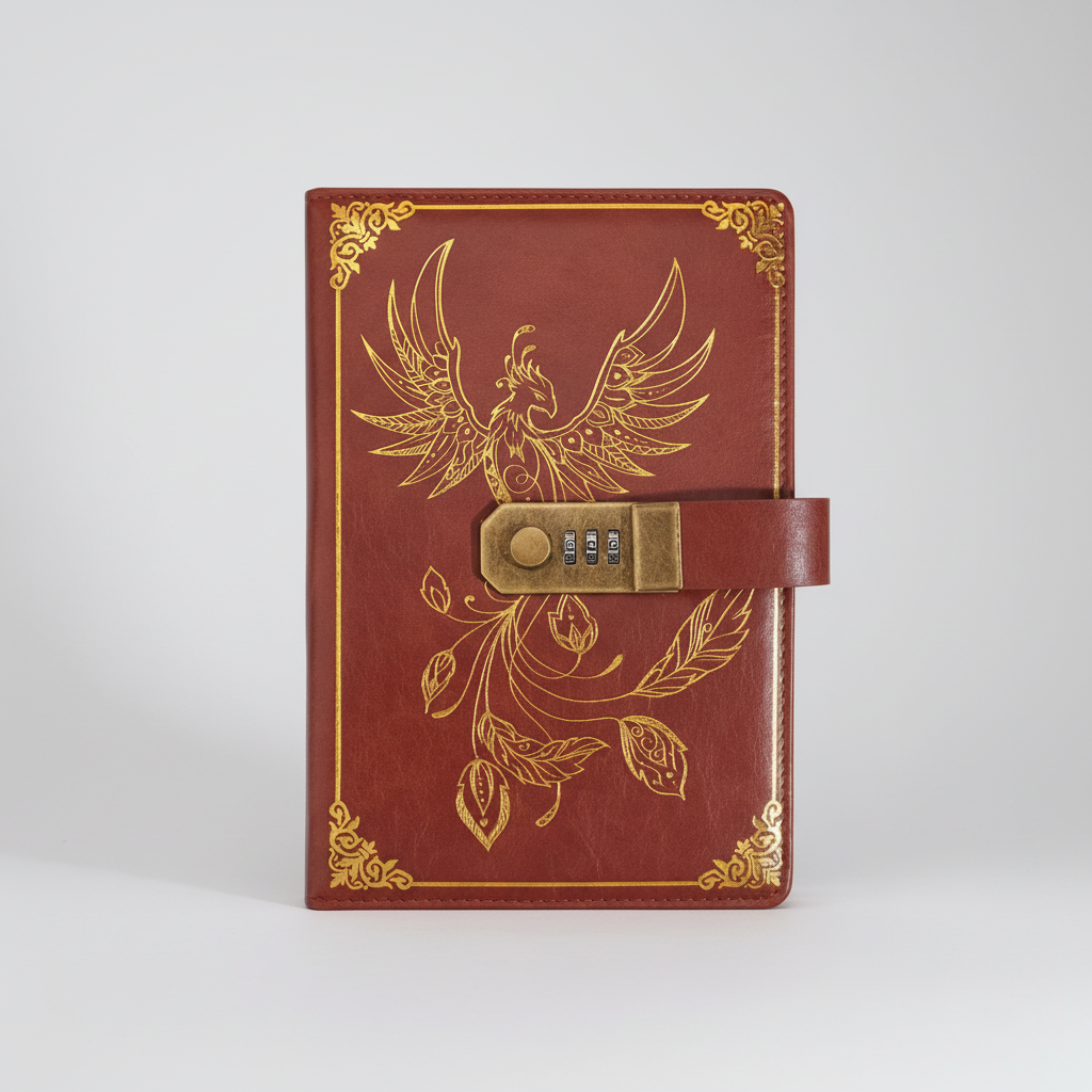 A5 Tagebuch mit Zahlenkombinationsschloss Vintage Design schwarz