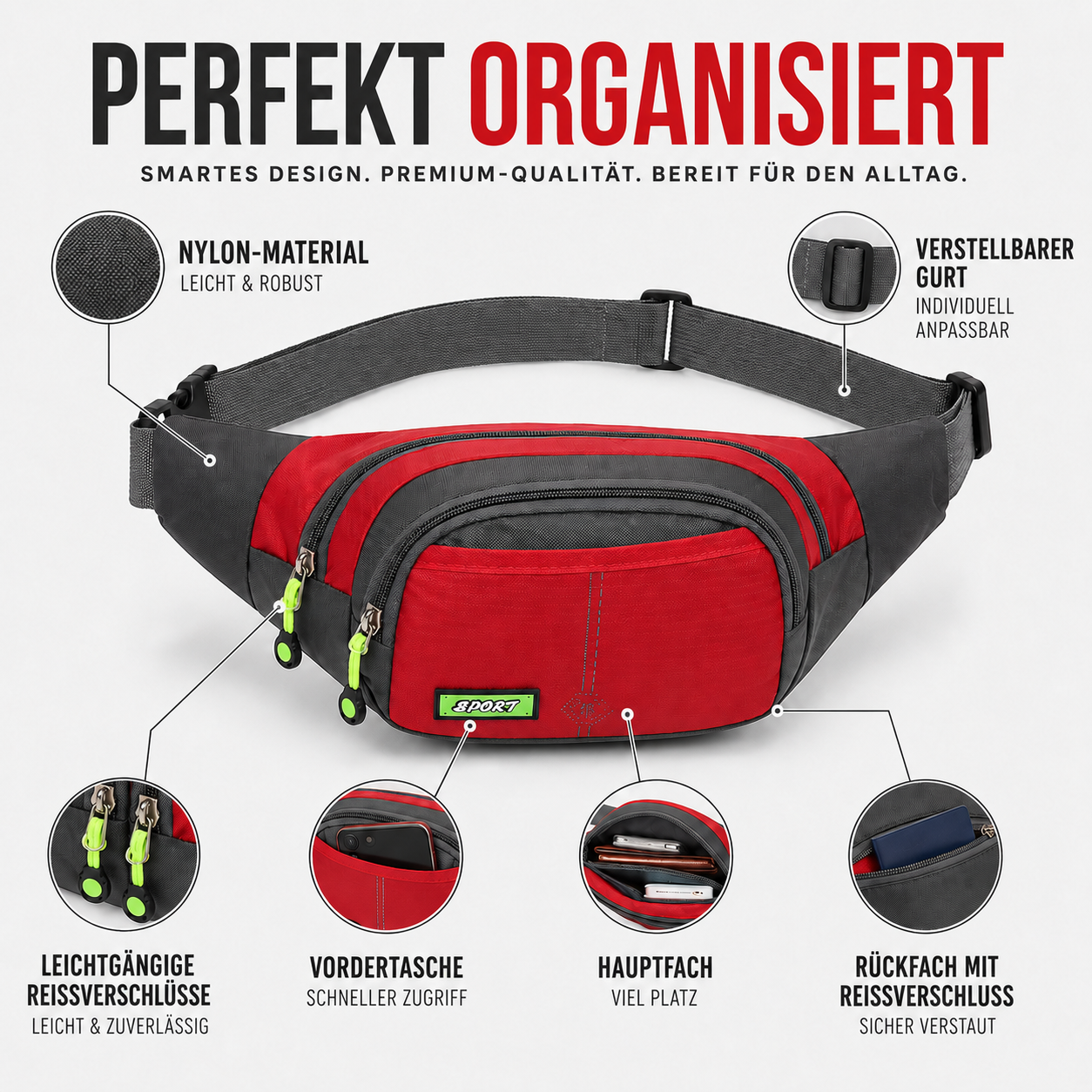 Nordspur | Vaylix Wasserdichte Nylon-Gürteltasche