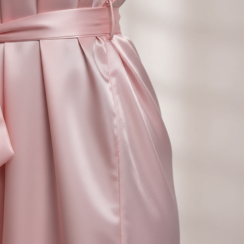 Kurzer Kimono-Bademantel leicht seidenartig mit Bindewaist