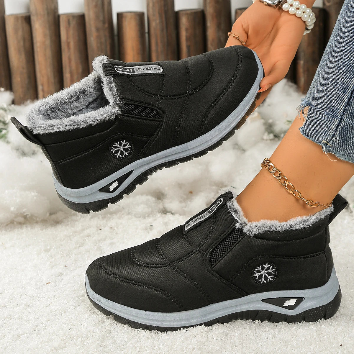 Nordspur | Velnara Gefütterte Slip-On Winterstiefel