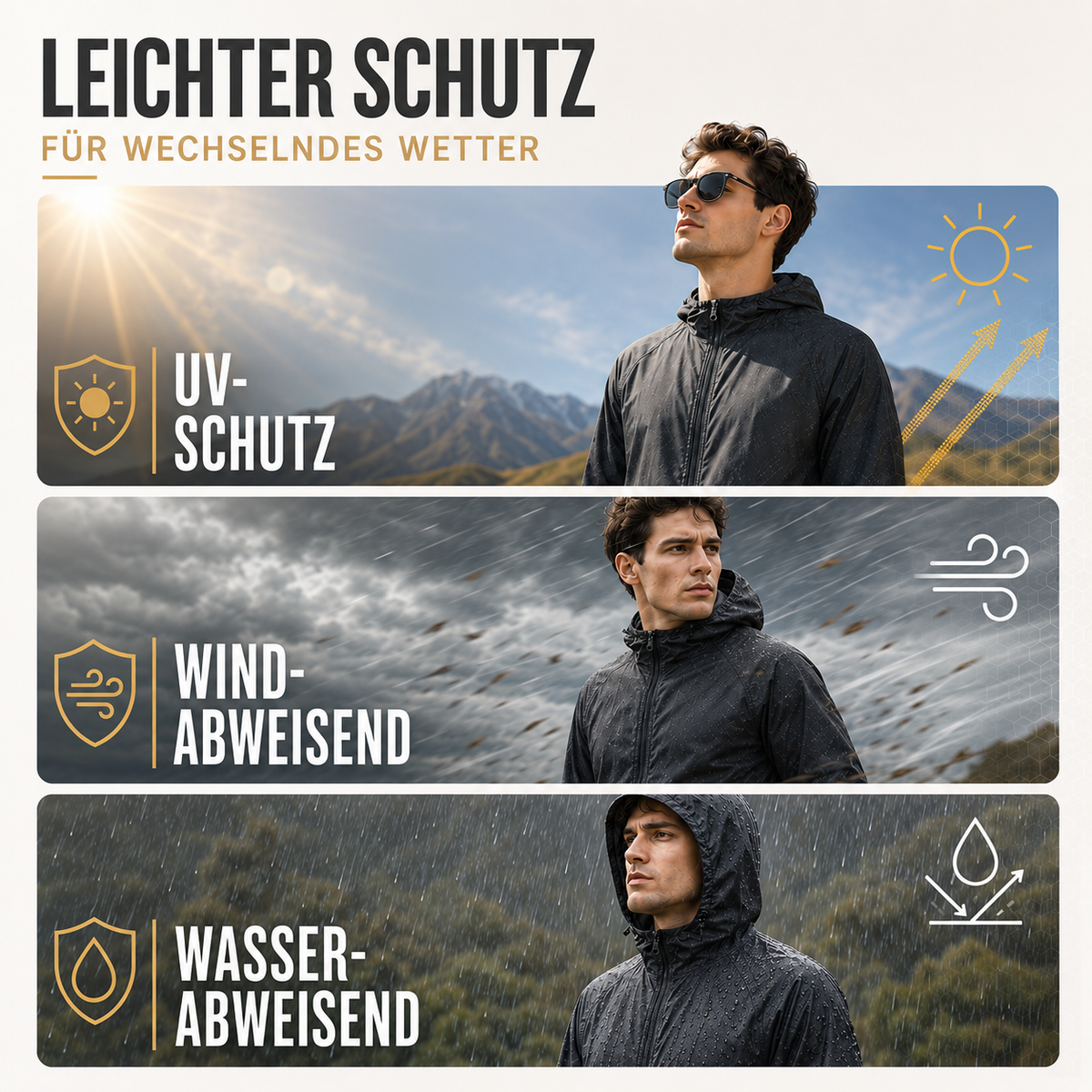 Nordspur | VeloGuarda Packbare Fahrradjacke mit Kapuze