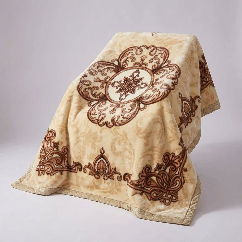 Plüsch-Kuscheldecke mit eleganter Musterung und doppelseitiger Oberfläche