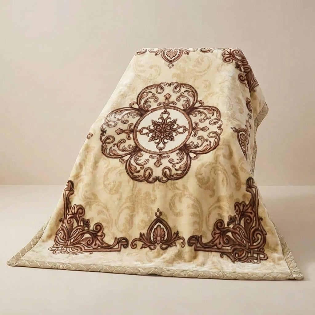 Plüsch-Kuscheldecke mit eleganter Musterung und doppelseitiger Oberfläche
