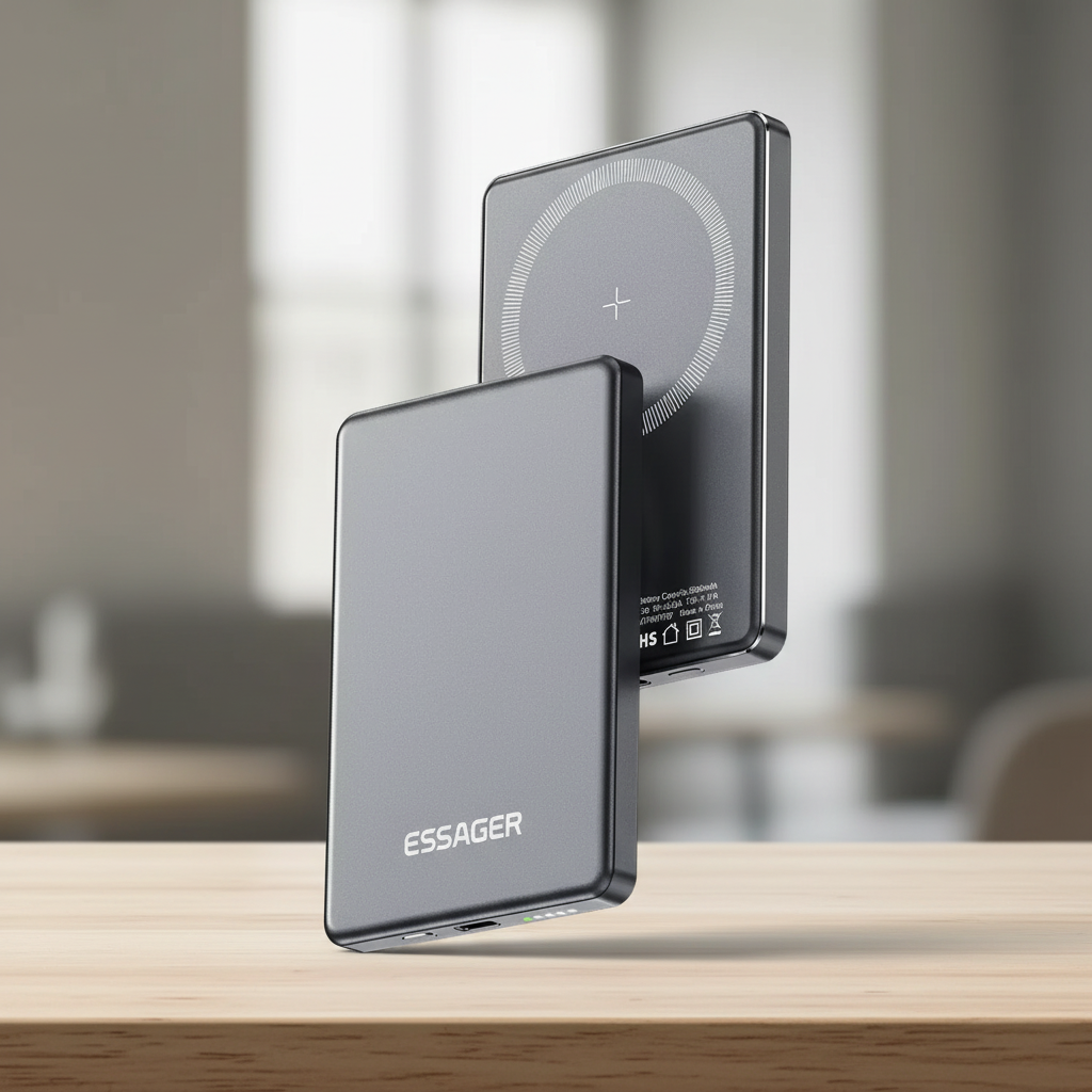 Dünne Metallmagnetische Powerbank mit 20W Schnellladung und tragbarem Design