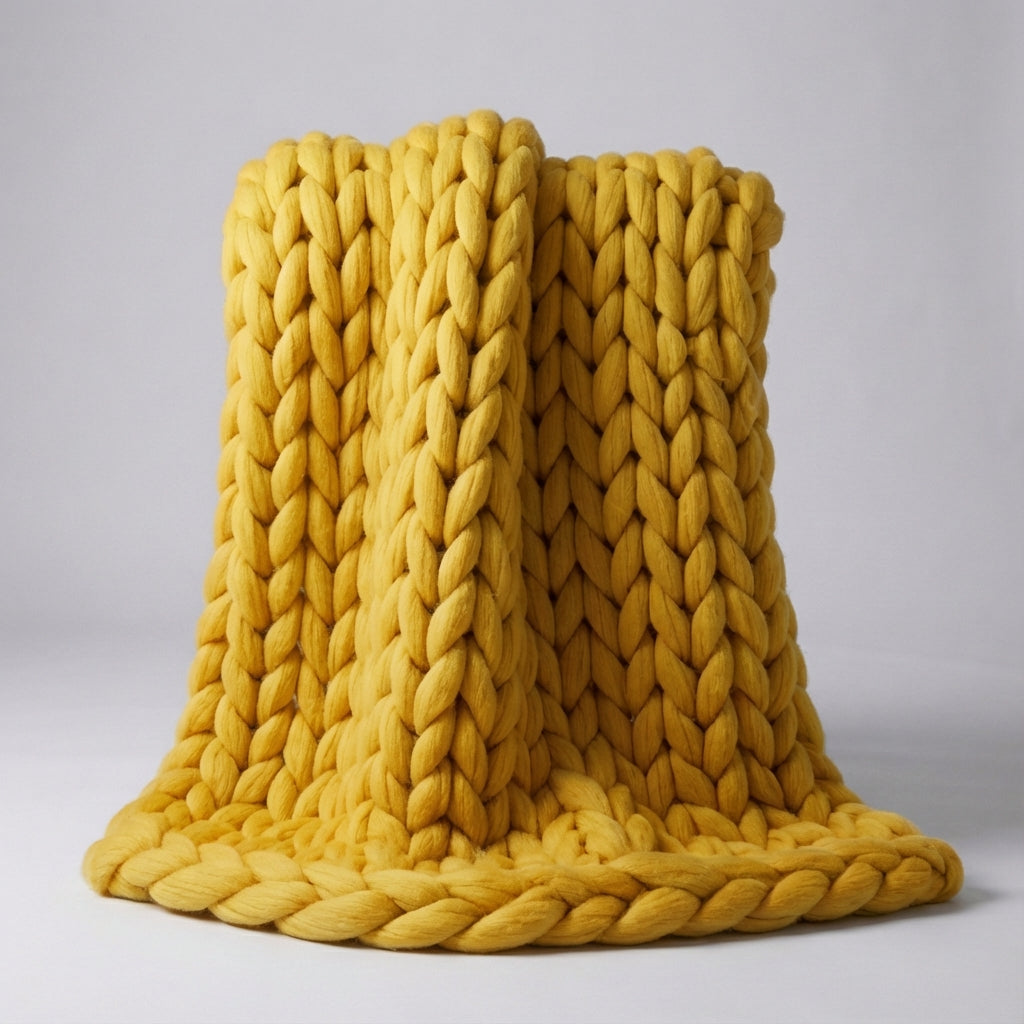 Chunky-Strickwurfdecke übergroß gemütlich warm Sofa