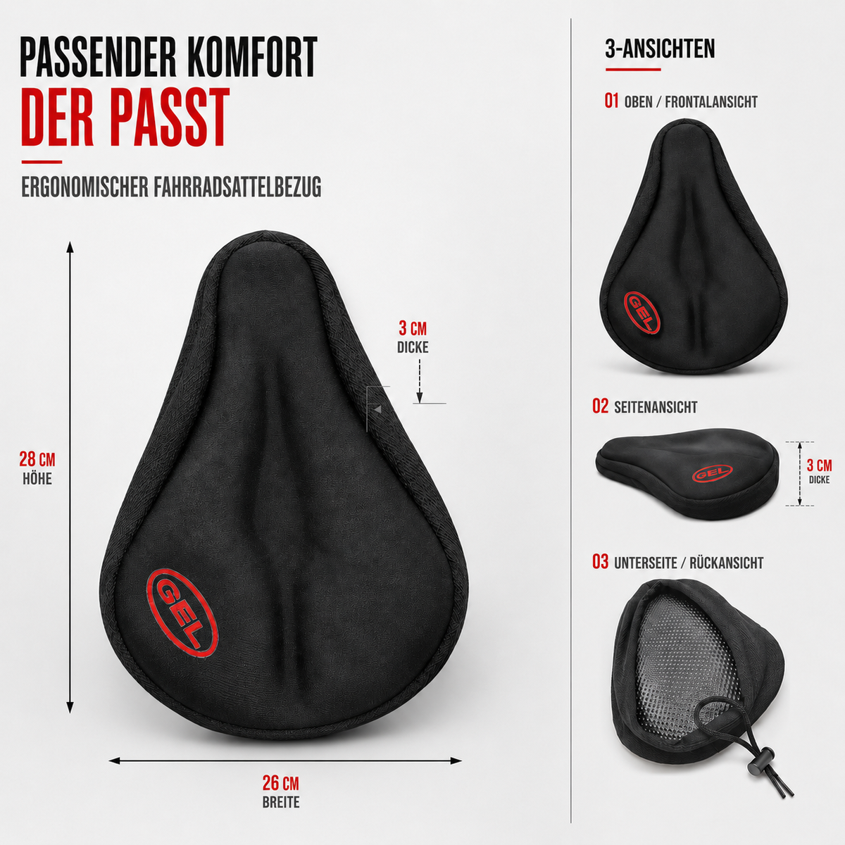 Nordspur | Velosafe Verdickter Gel-Sattelüberzug