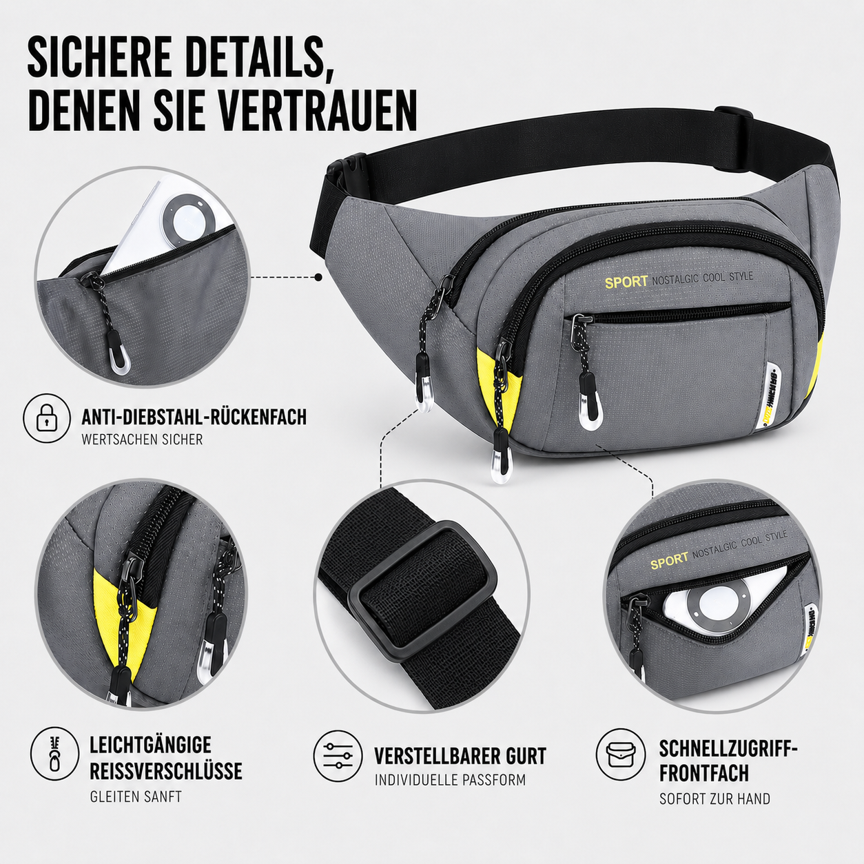 Nordspur | VeltroPack Schlanke Nylon-Gürteltasche