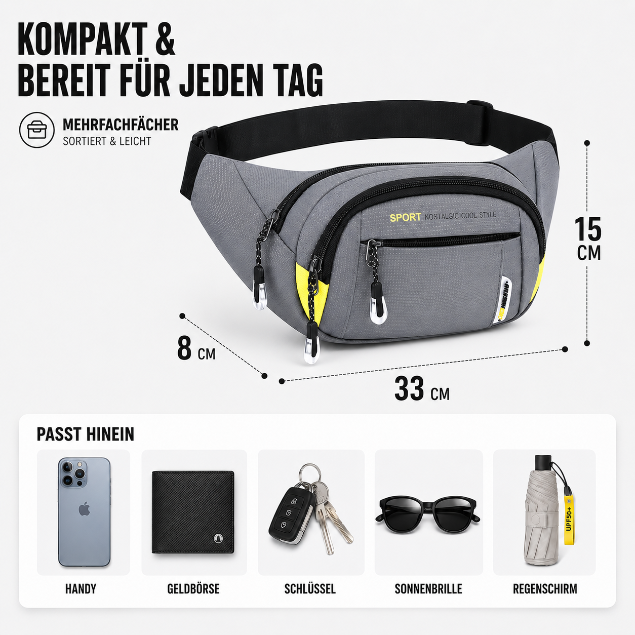 Nordspur | VeltroPack Schlanke Nylon-Gürteltasche