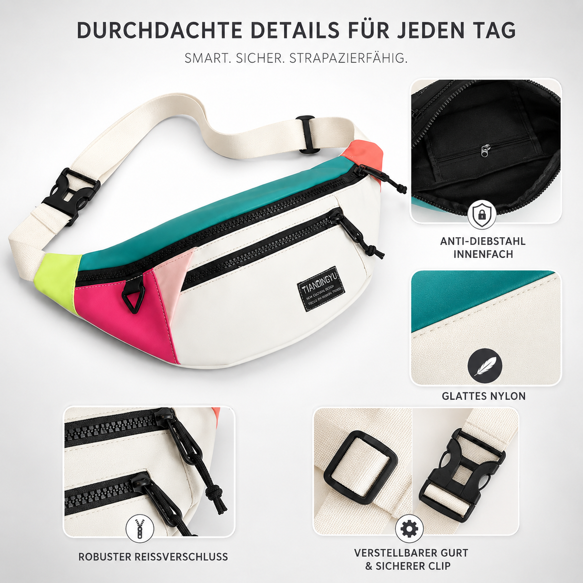 Nordspur | Veltroxa Lässige Nylon-Crossbody-Tasche