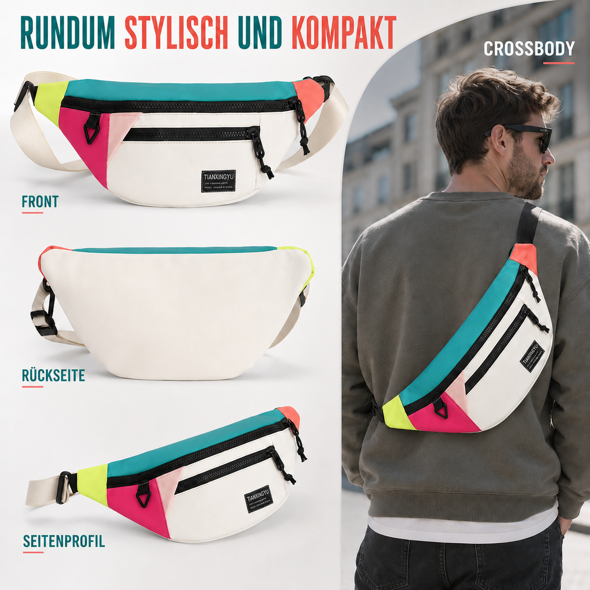 Nordspur | Veltroxa Lässige Nylon-Crossbody-Tasche