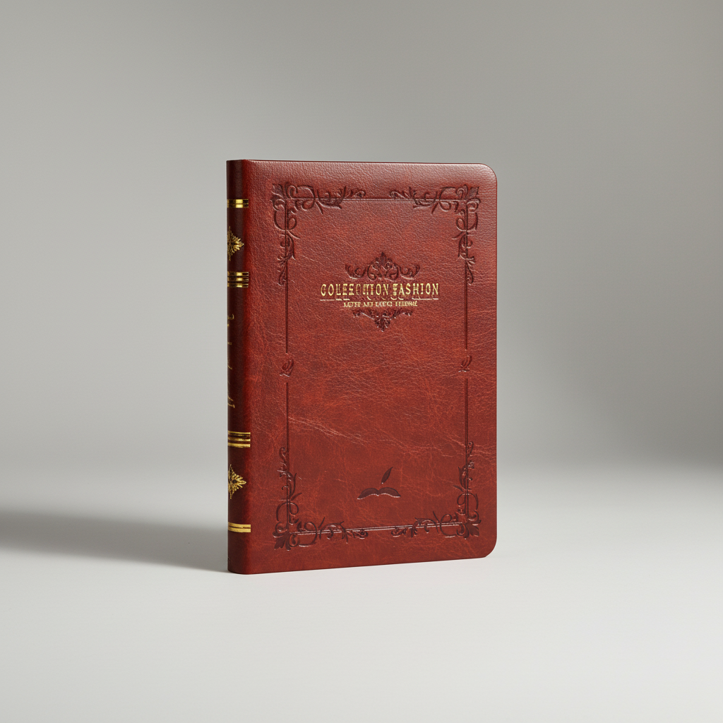 Vintage-Taschennotizbuch mit Goldprägung und festem Hardcover
