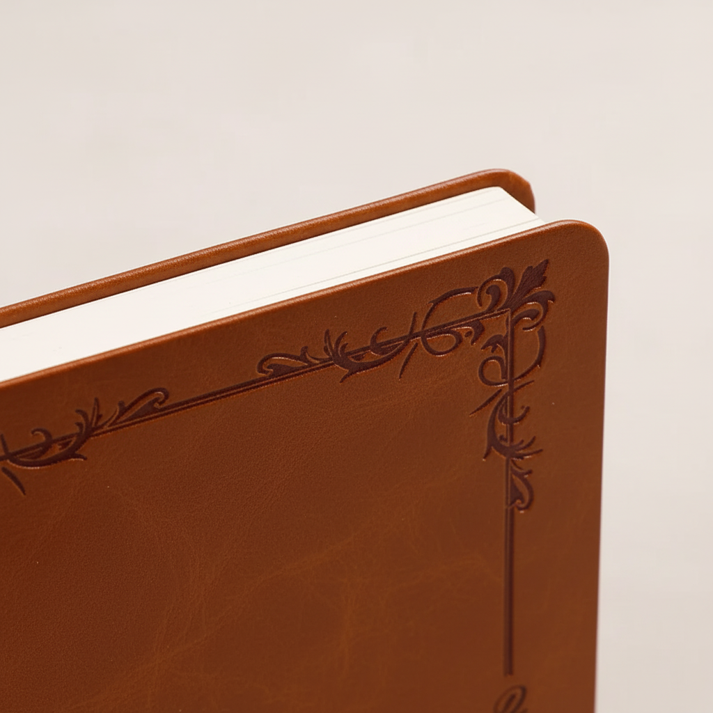 Vintage-Taschennotizbuch mit Goldprägung und festem Hardcover