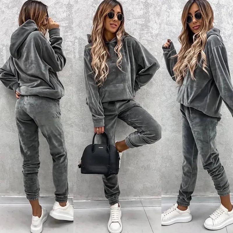 Kapuzen-Trainingsanzug 2-teilig mit übergroßem Hoodie und Slim-Fit-Jogginghosen
