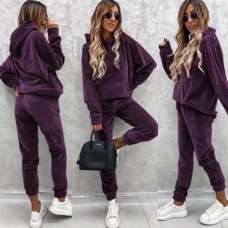 Kapuzen-Trainingsanzug 2-teilig mit übergroßem Hoodie und Slim-Fit-Jogginghosen