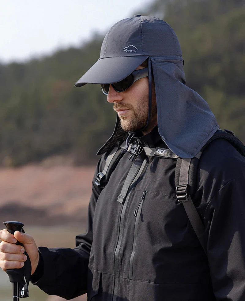 Leichte Outdoor-Kappe mit abnehmbarer Nackenklappe für Wandern