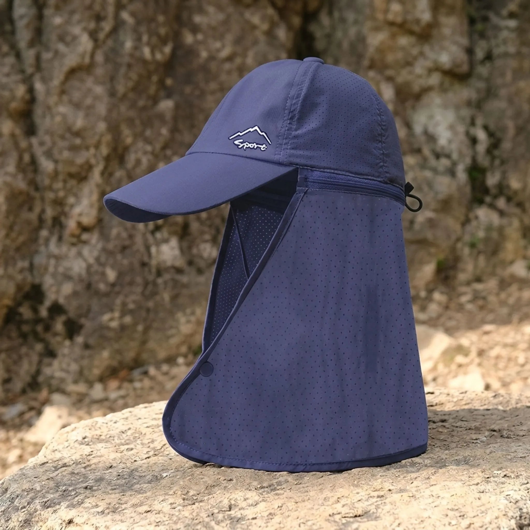 Leichte Outdoor-Kappe mit abnehmbarer Nackenklappe für Wandern