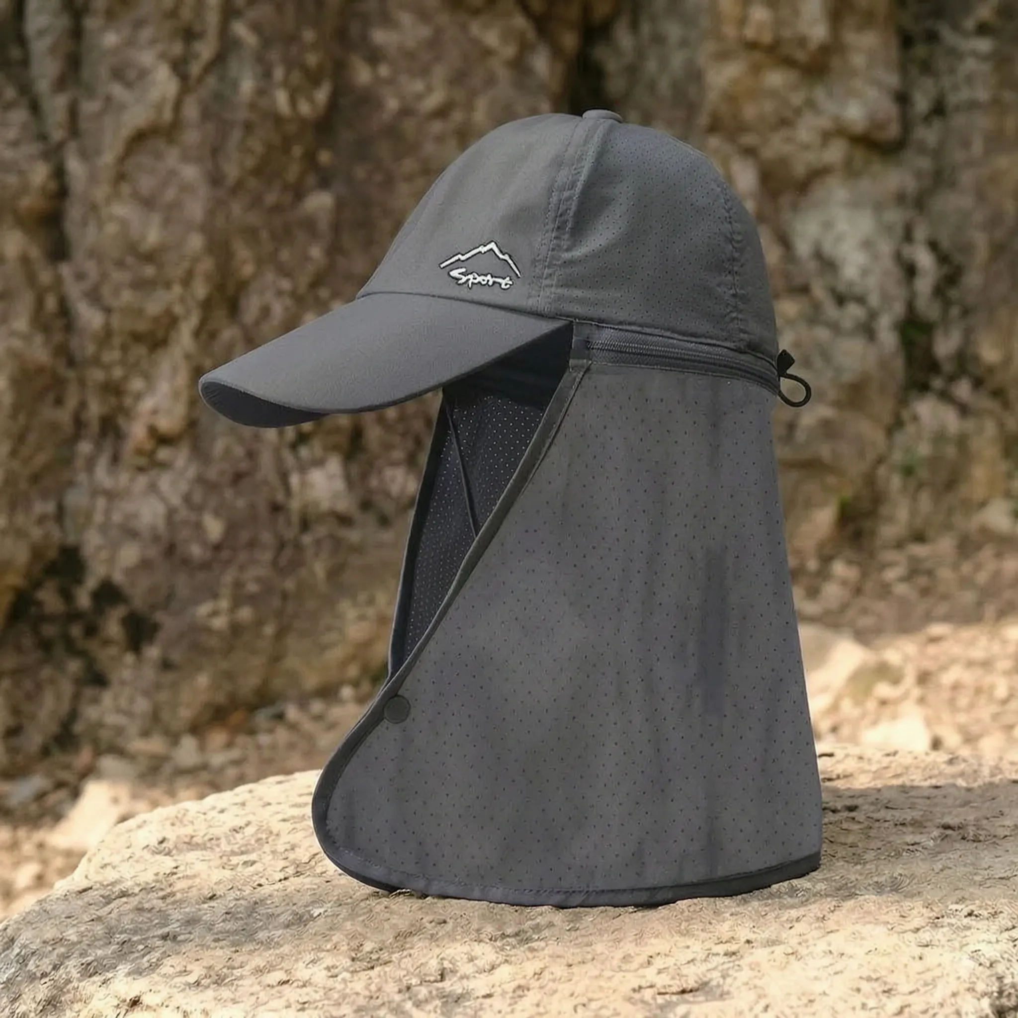 Leichte Outdoor-Kappe mit abnehmbarer Nackenklappe für Wandern