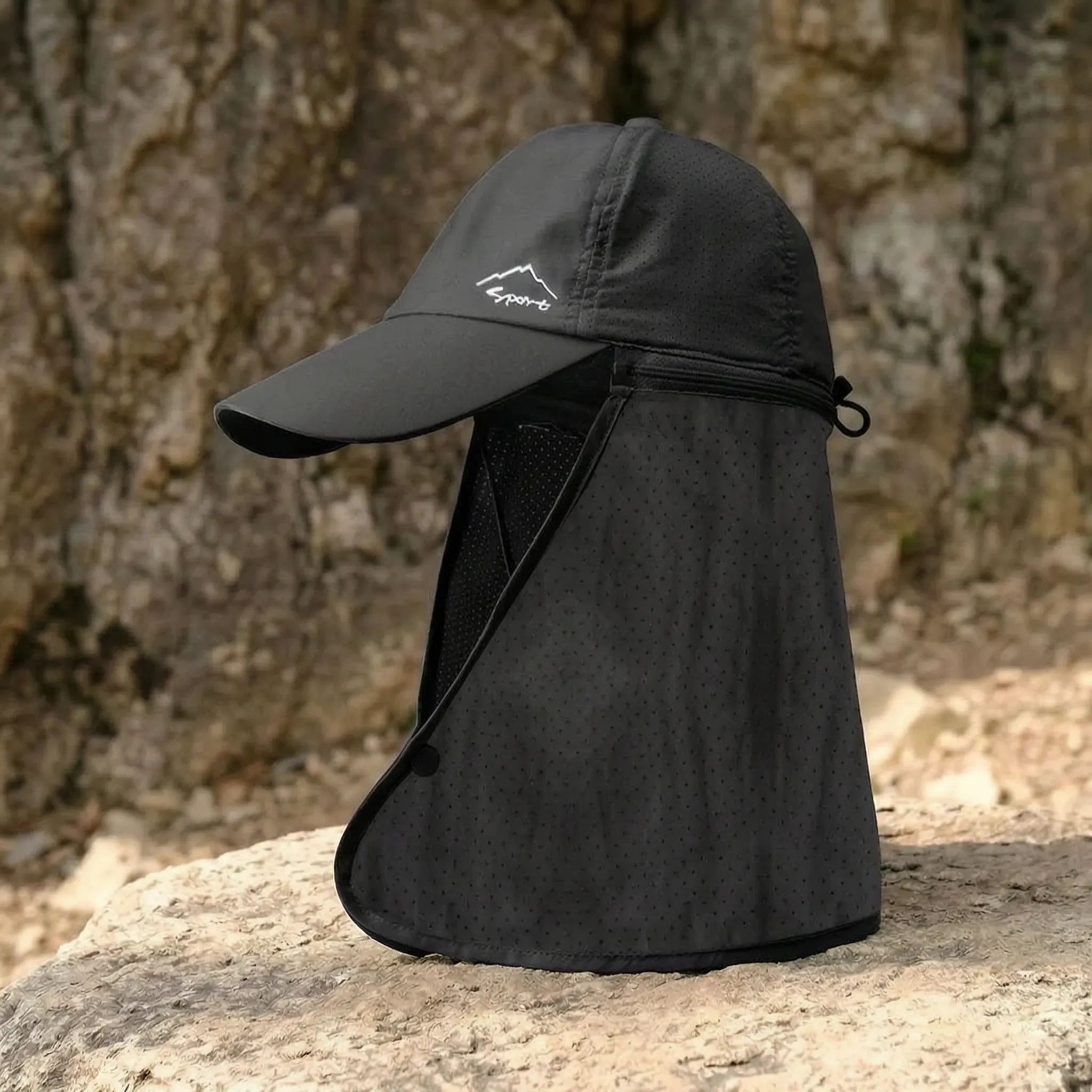 Leichte Outdoor-Kappe mit abnehmbarer Nackenklappe für Wandern