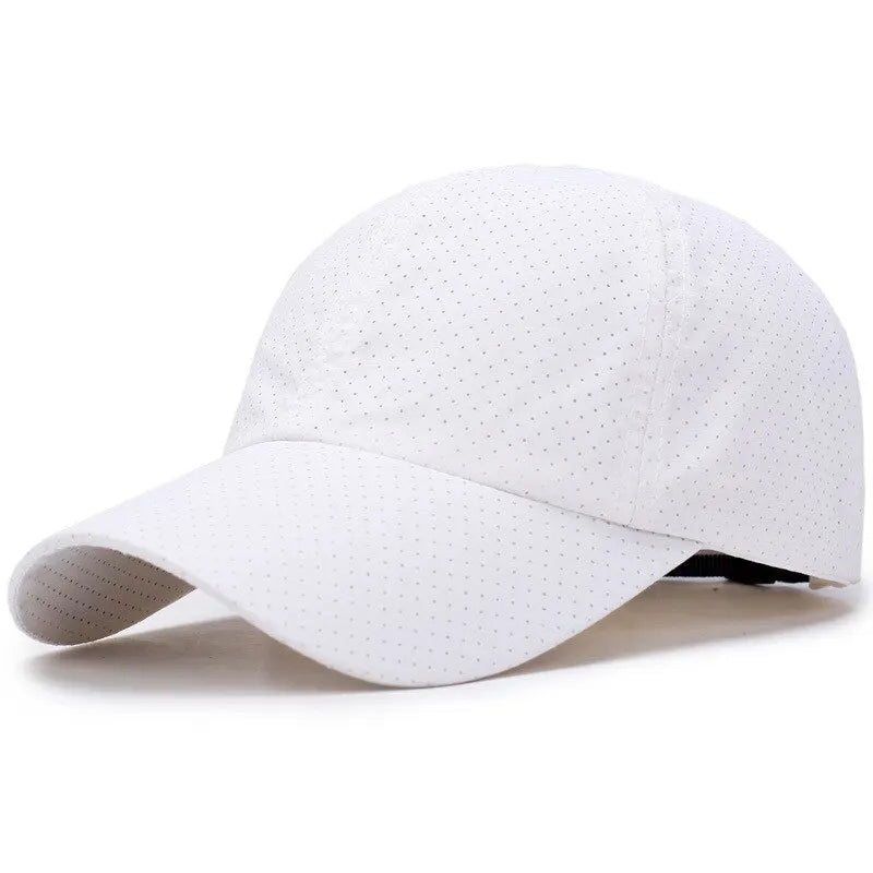 Atmungsaktive perforierte Baseballkappe mit Schirm für Damen und Herren