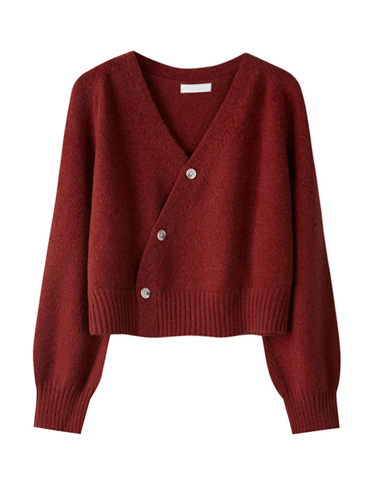 Nordspur | Vespara Asymmetric Button V Neck Cardigan