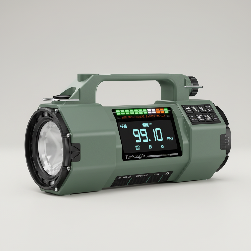 Notfunkgerät Multiband-Radio mit Handkurbel LED-Licht