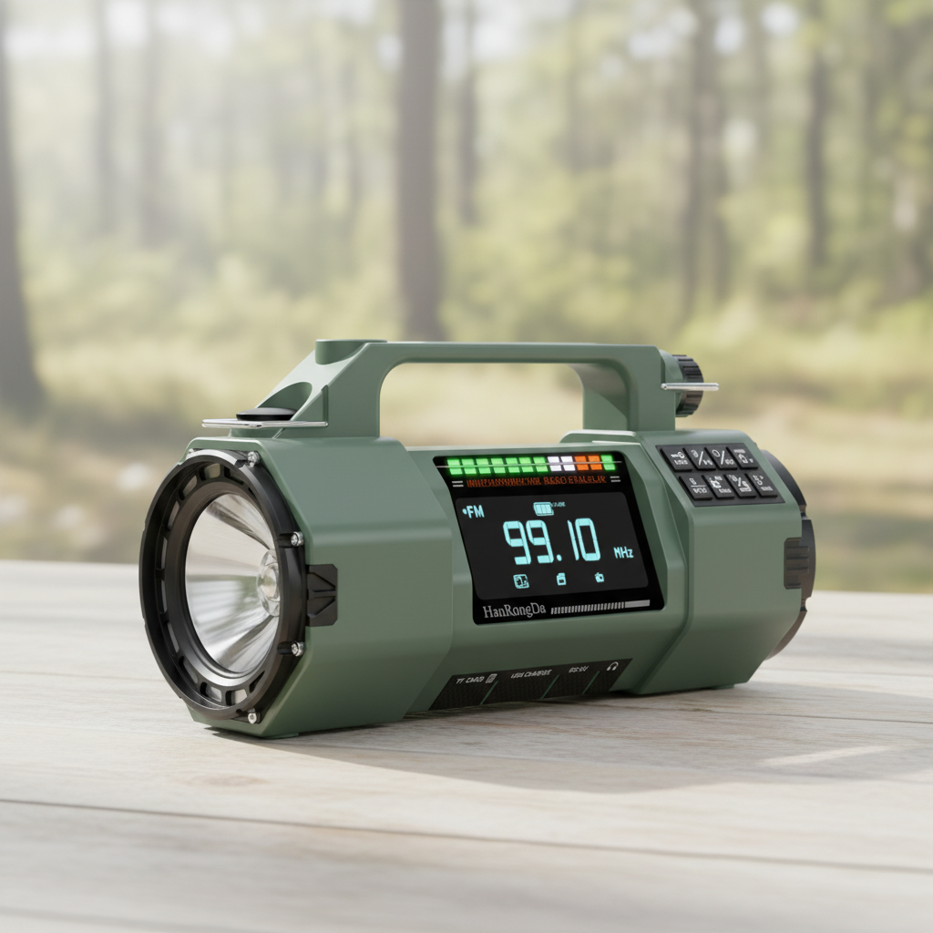 Notfunkgerät Multiband-Radio mit Handkurbel LED-Licht
