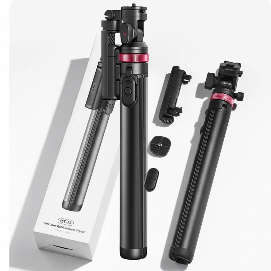 Leichtes Aluminium-Reisestativ mit Schnellwechselplatte und 360-Grad-Rotation