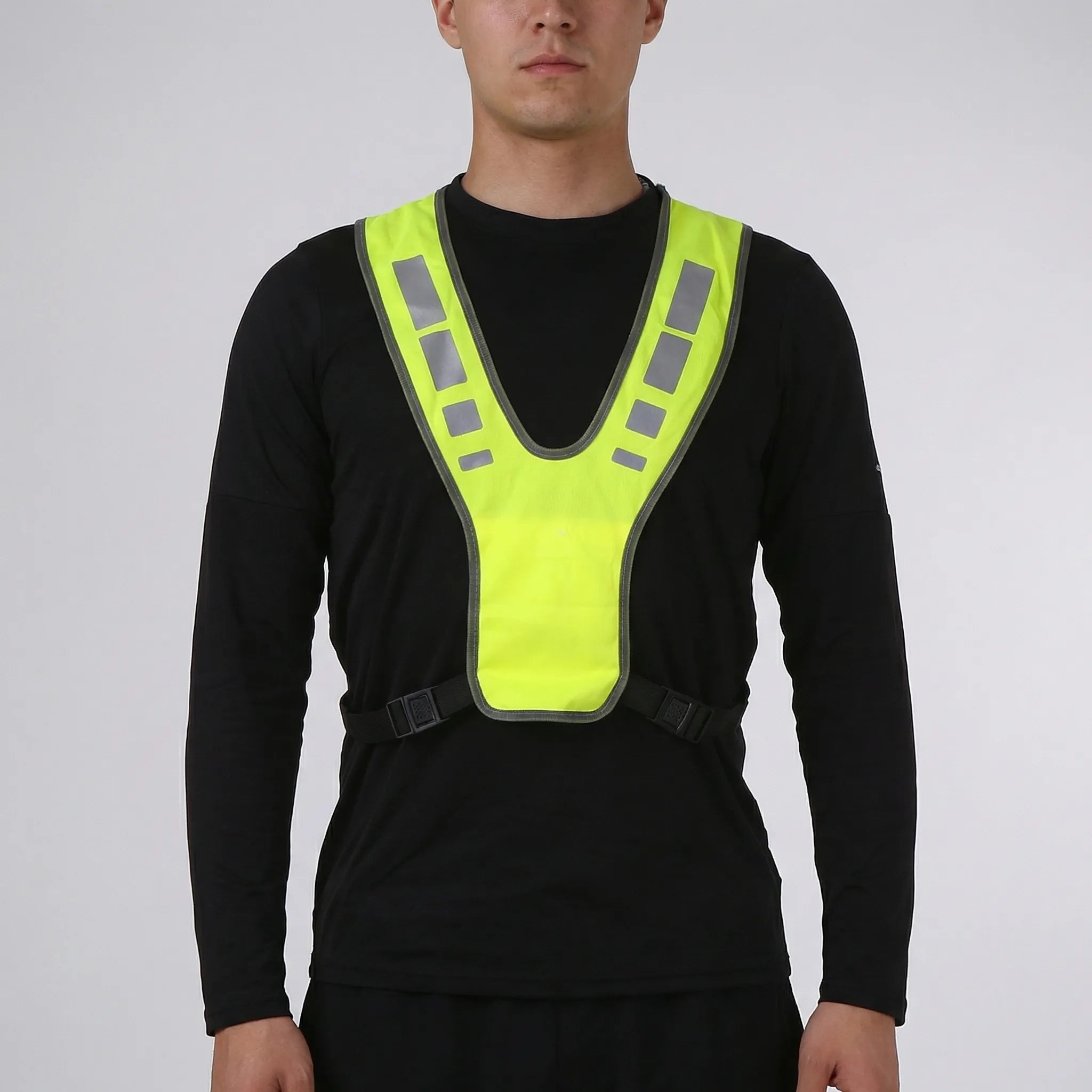 Hochsichtbare Laufweste mit reflektierenden Paneelen V-förmiges Design