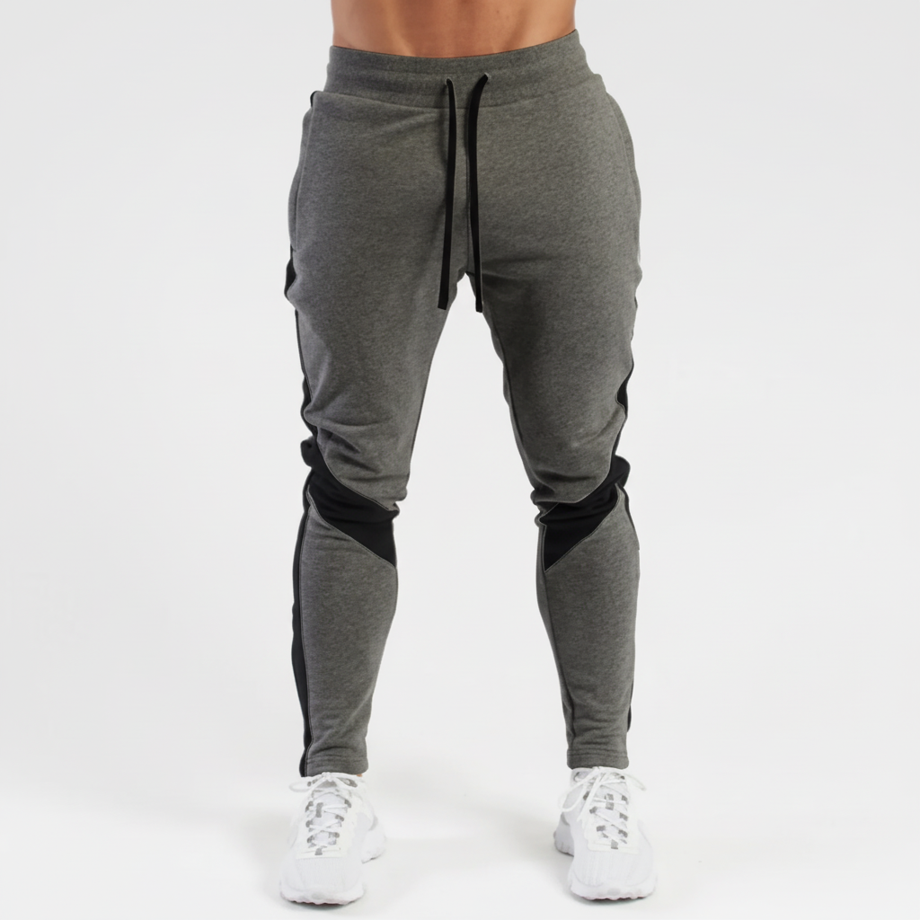 Schlanke athletische Jogger-Hose mit Seitenpanels und Tunnelzug