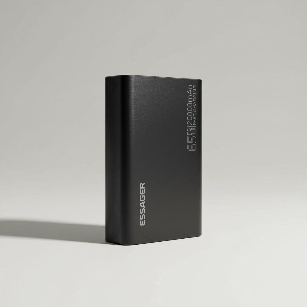 Powerbank 20000mAh mit 65W Schnellladung und integrierten Kabeln