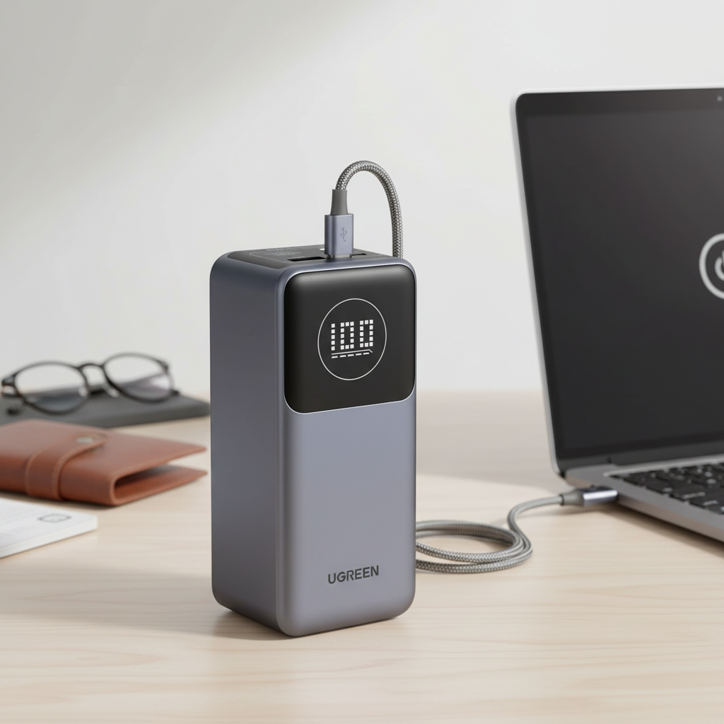 100W Metall-Powerbank mit digitalem Display und schnellem Laden