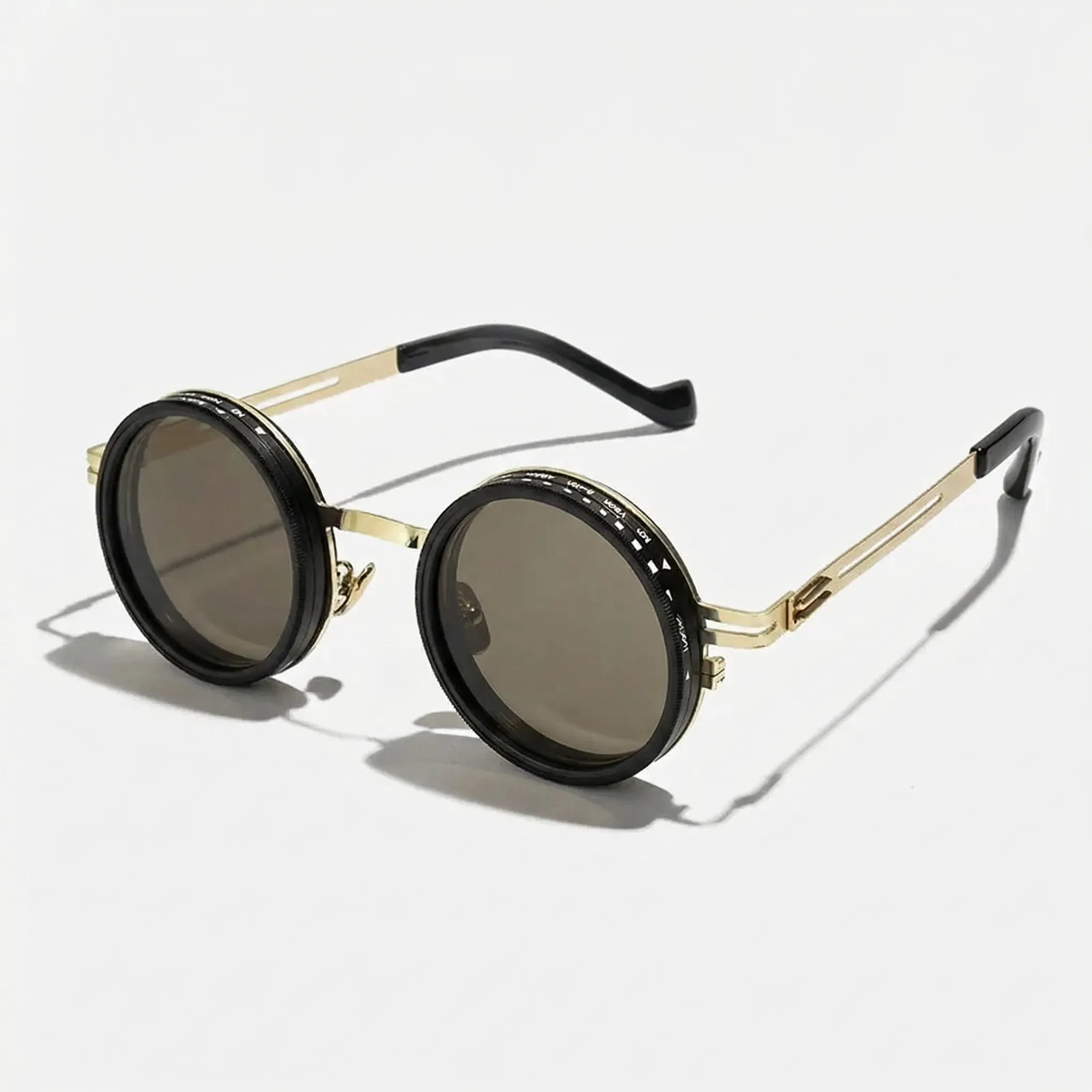 Runde Steampunk-Sonnenbrille mit dimmbar polarisierten Linsen