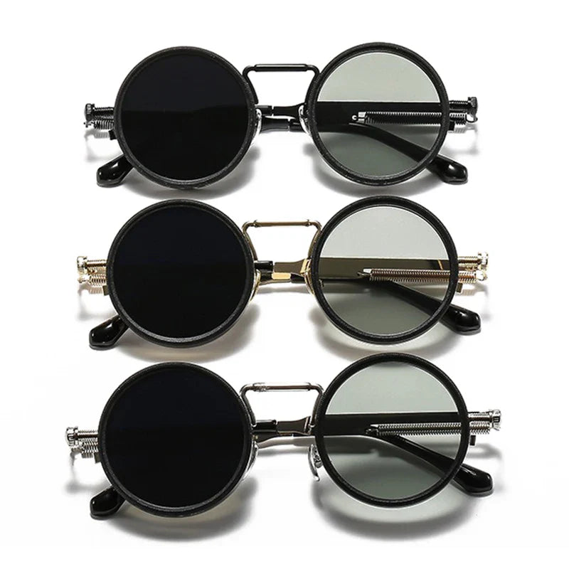 Runde Steampunk-Sonnenbrille mit dimmbar polarisierten Linsen