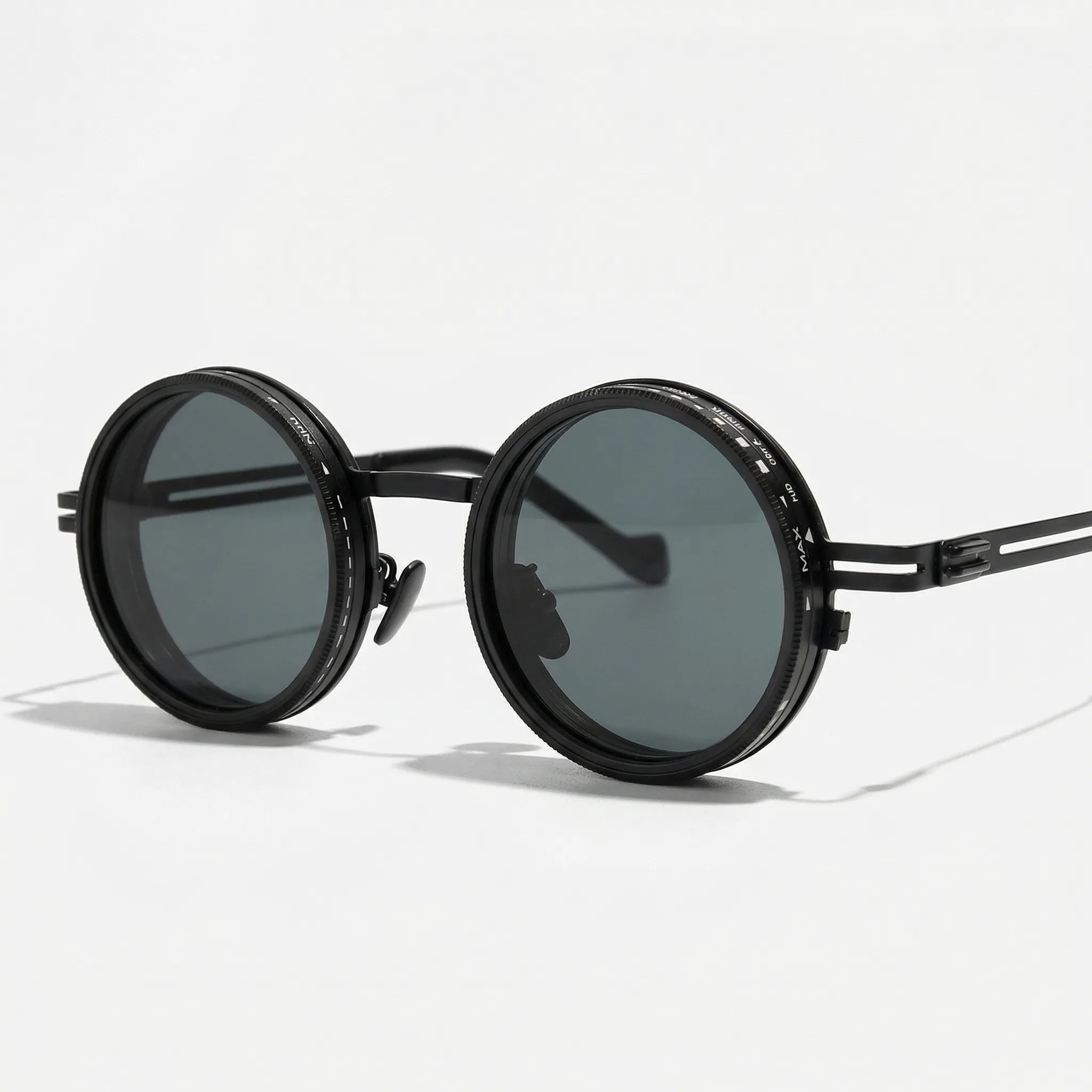 Runde Steampunk-Sonnenbrille mit dimmbar polarisierten Linsen