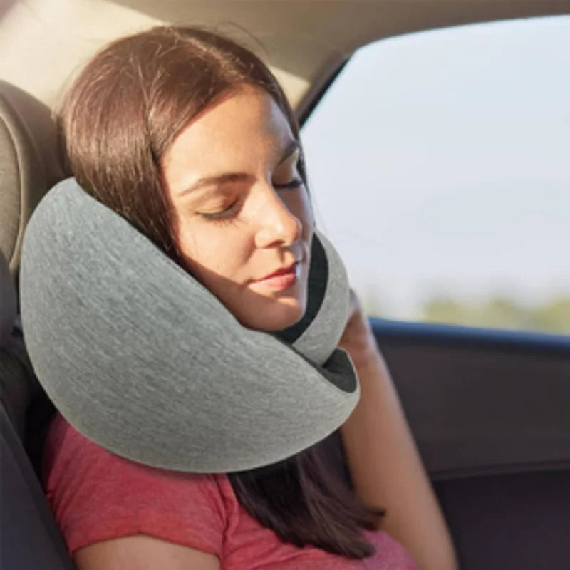 U-förmiges Memory-Foam-Reisekissen mit atmungsaktivem Baumwollbezug