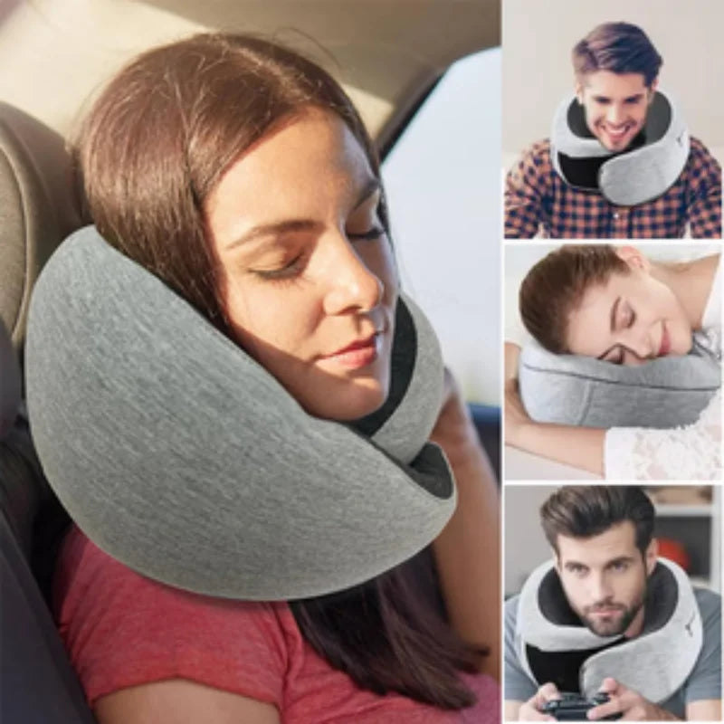U-förmiges Memory-Foam-Reisekissen mit atmungsaktivem Baumwollbezug