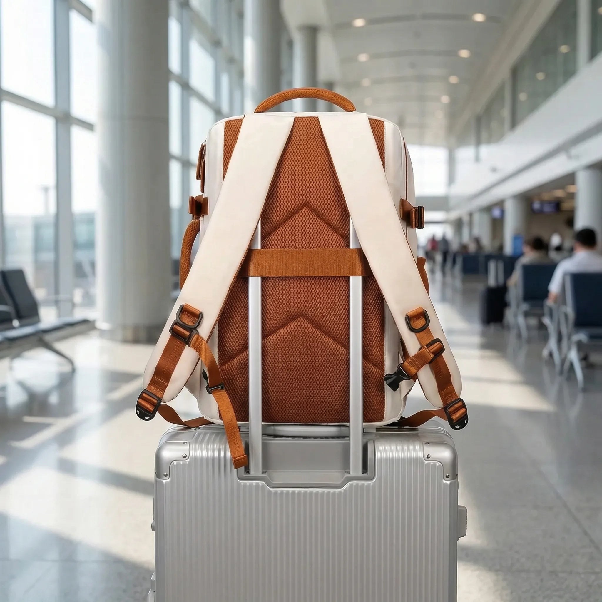 Damen-Reiserucksack mehrteilig mit Schuhfach und Laptopfach