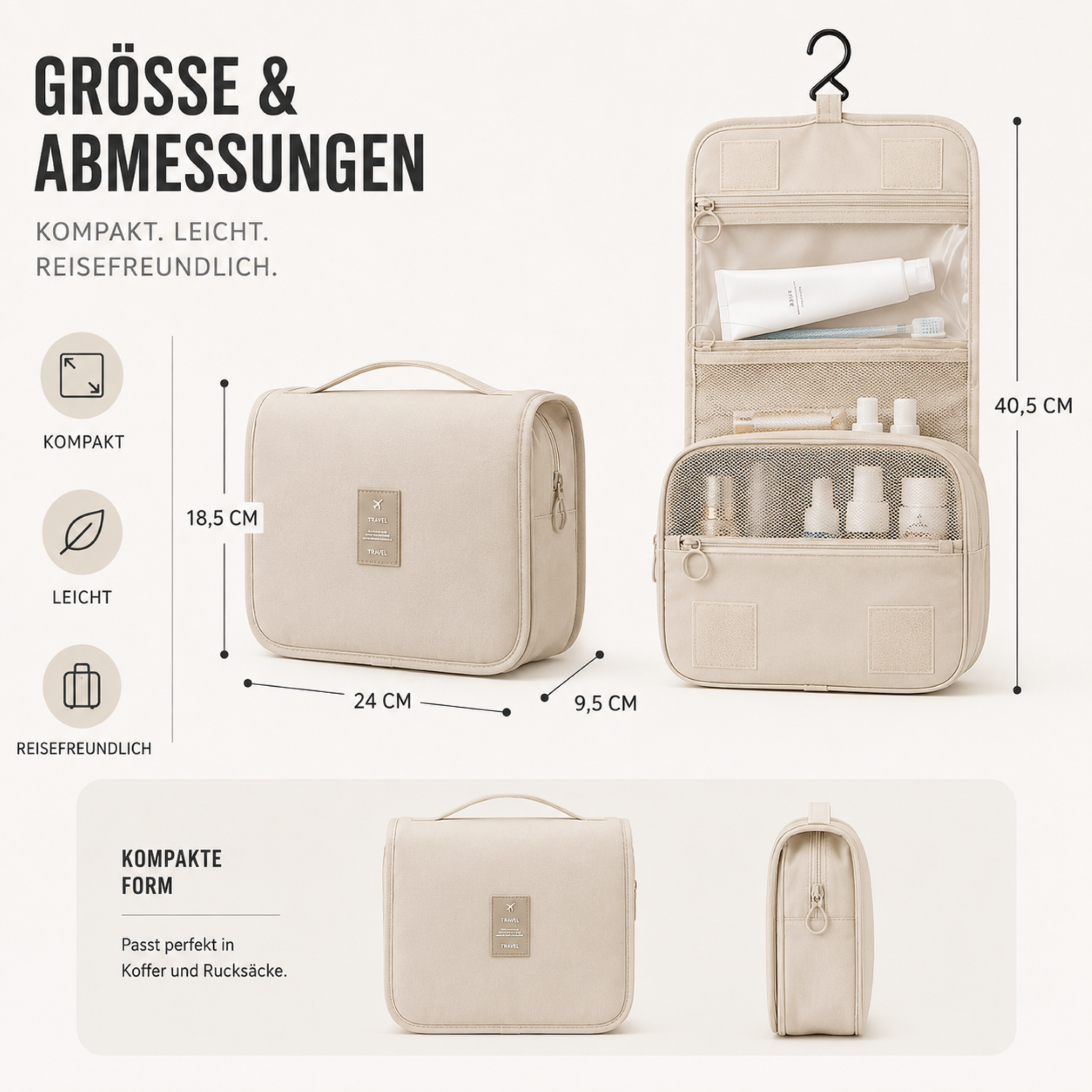 Nordspur | Voylena Wasserdichter, hängender Toilettenartikel-Organizer