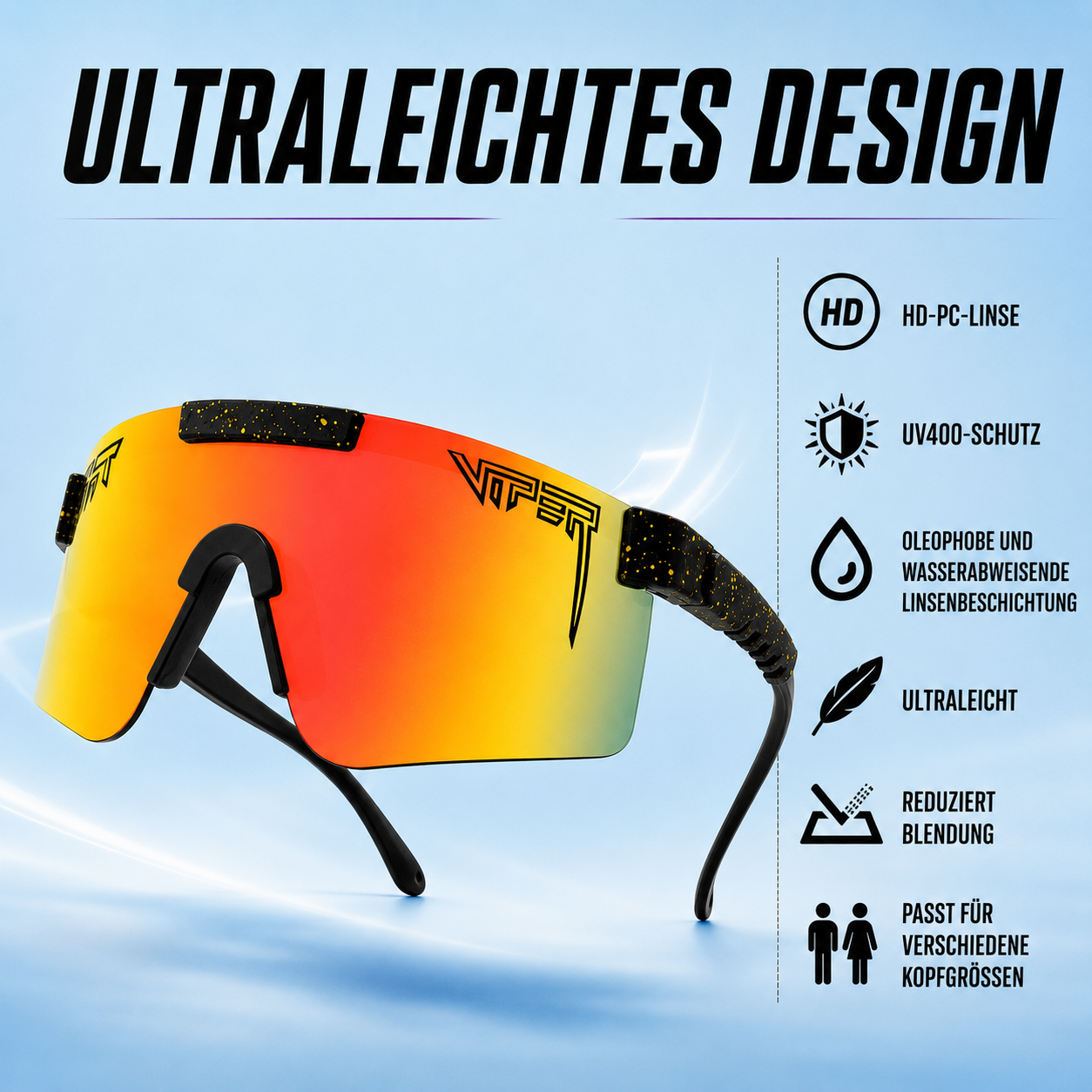 Nordspur | Vyndra Übergroße Sport-Schutzbrille