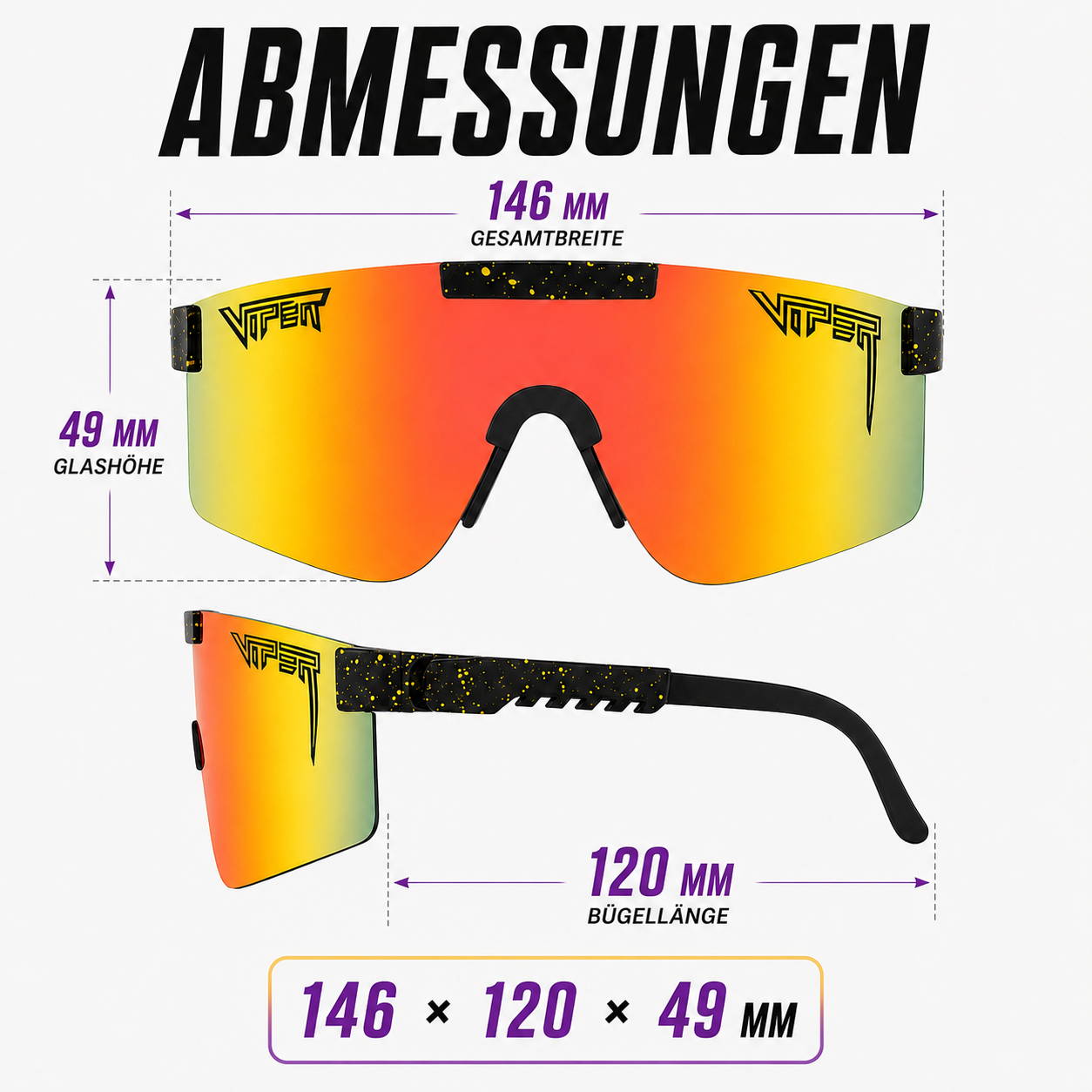 Nordspur | Vyndra Übergroße Sport-Schutzbrille