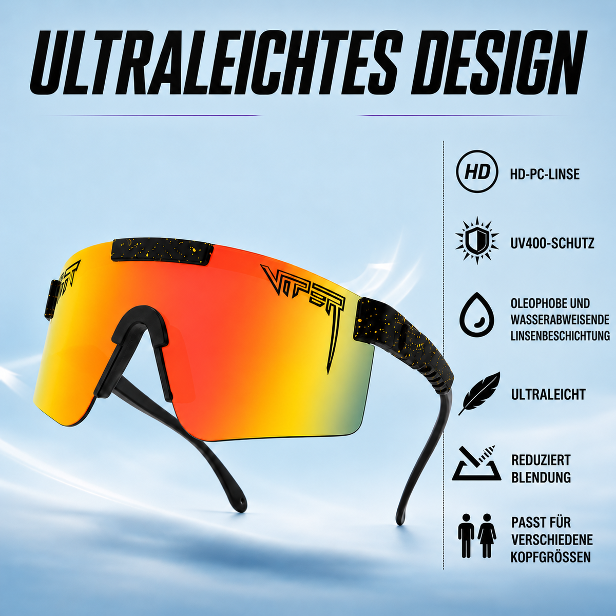 Nordspur | Vyndra Übergroße Sportschild-Sonnenbrille